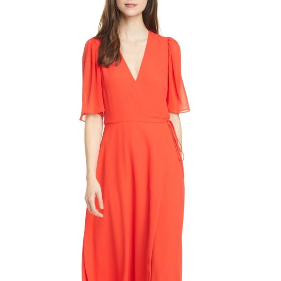 A "True Wrap" Suri Flutter Sleeve Dress - Picture 1 of 12